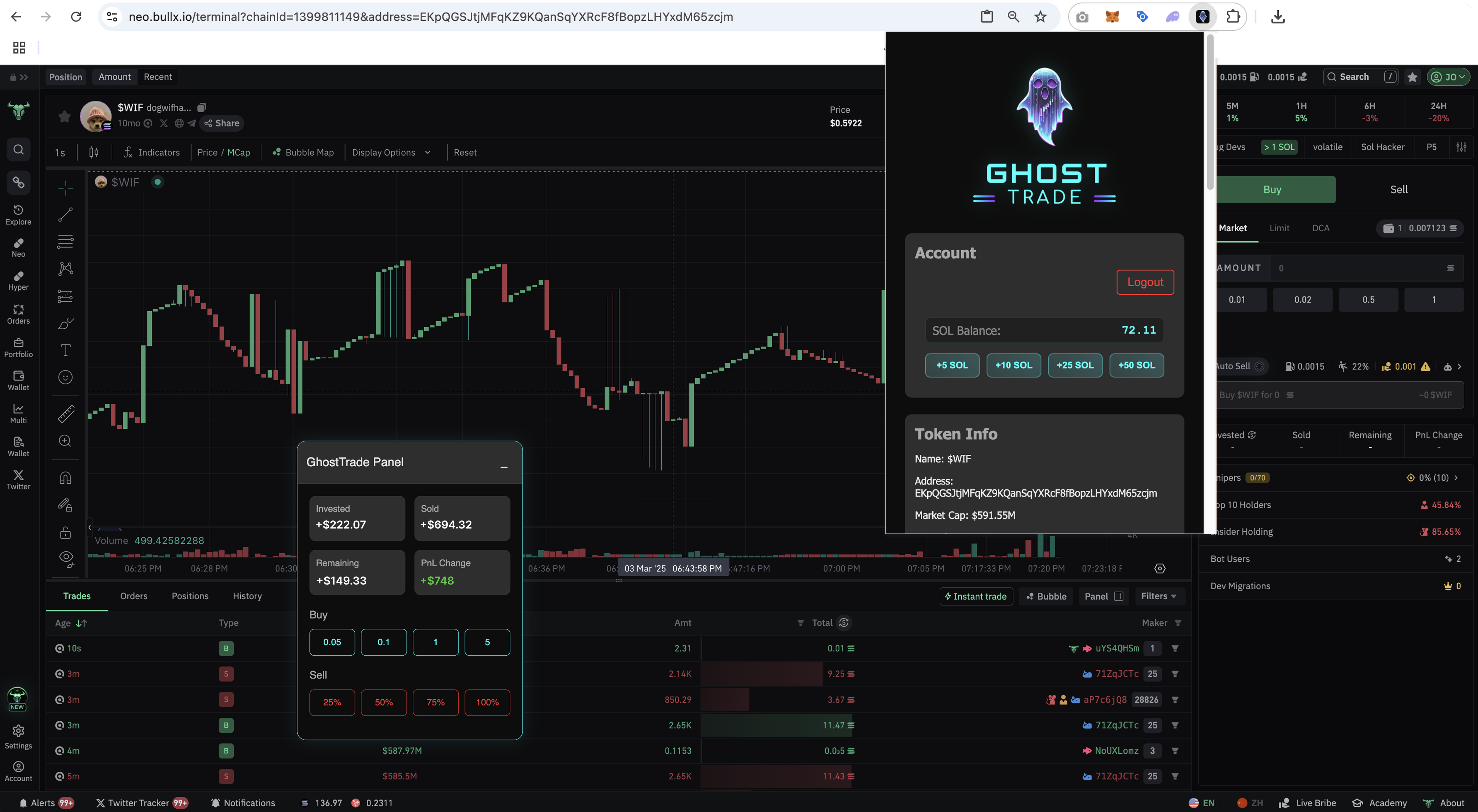 GhostTrade Terminal Interface